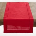 thumbnail image 1 of Saro Lifestyle Rochester Collection Red Table Runner with Hemstitched Border 16"x90", 1 of 5