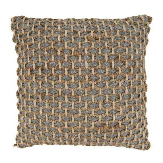 Saro Lifestyle Rope Design Down Filled Throw Pillow