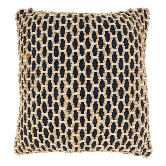 Saro Lifestyle Rope Design Down Filled Throw Pillow