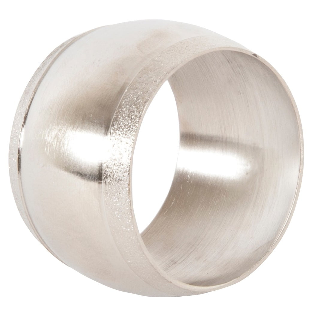 Set of 4 Round Silver Metal Napkin Rings with Textured Edges