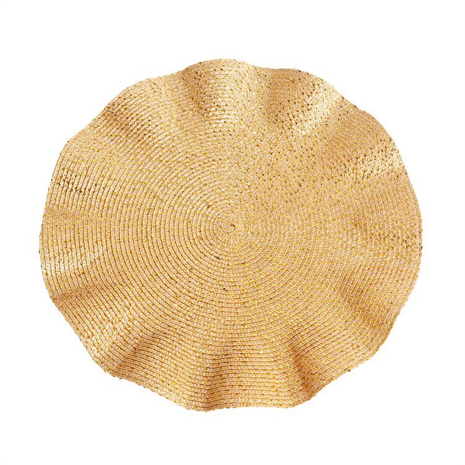 Saro Lifestyle Ruffled Gold Placemats (Set of 4)