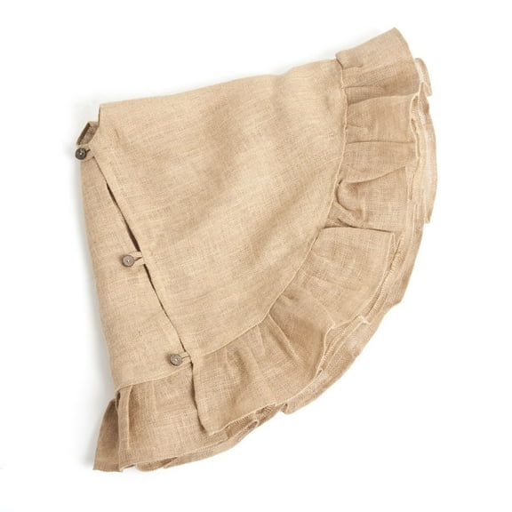Saro Lifestyle Ruffled Jute Christmas Tree Skirt Natural 53"