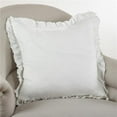 thumbnail image 1 of Saro Lifestyle Ruffled Linen Down Filled Throw Pillow Ivory, 1 of 5