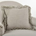 thumbnail image 1 of Saro Lifestyle Ruffled Linen Down Filled Throw Pillow Natural, 1 of 5