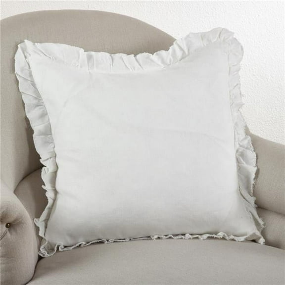 Saro Lifestyle Ruffled Linen Down Filled Throw Pillow