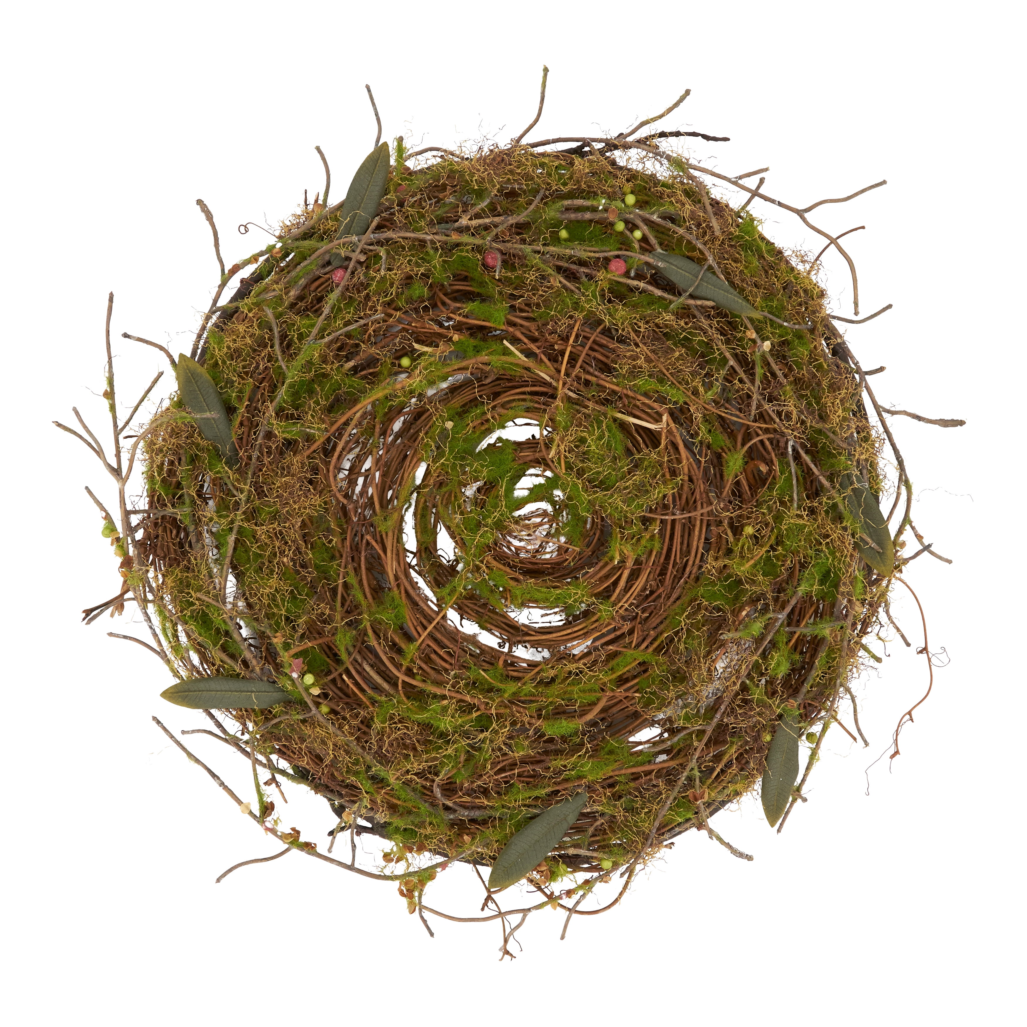Rustic Charm Twig and Moss Round Placemats Set