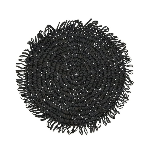 Saro Lifestyle Rustic Raffia Fringe Placemat (Set of 4)