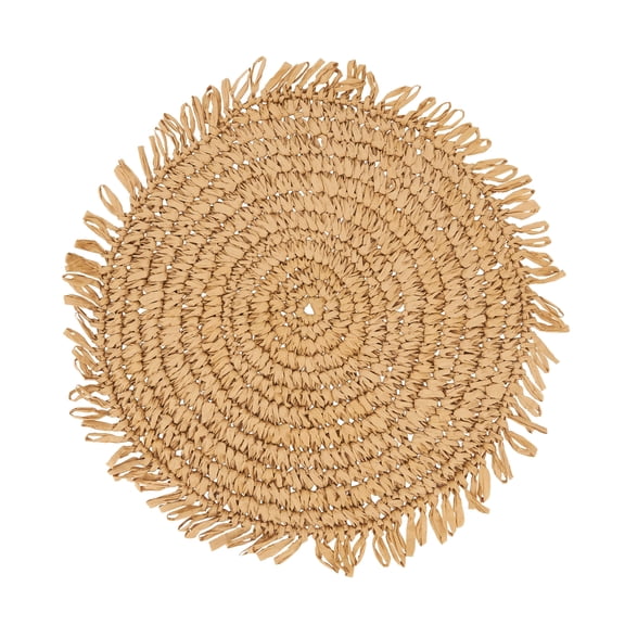 Saro Lifestyle Rustic Raffia Fringe Placemat (Set of 4)