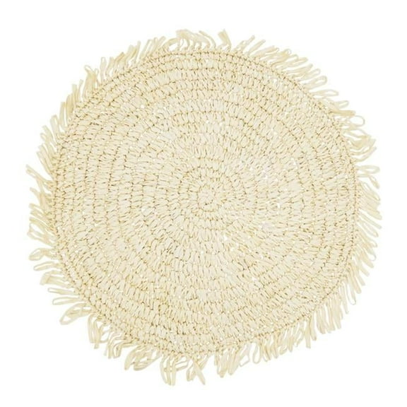 Saro Lifestyle Rustic Raffia Fringe Placemat (Set of 4)