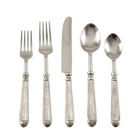 Saro Lifestyle SP155.S Ribbed Design Stainless Steel Flatware - Set of 5