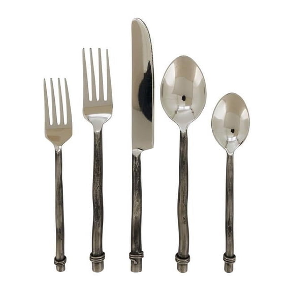 Saro Lifestyle SP335.S Curved Handle Stainless Steel Flatware - Set of 5