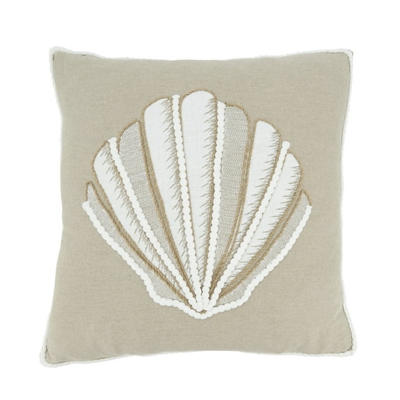 Saro Lifestyle Sandy Shore Seashell Down Filled Throw Pillow
