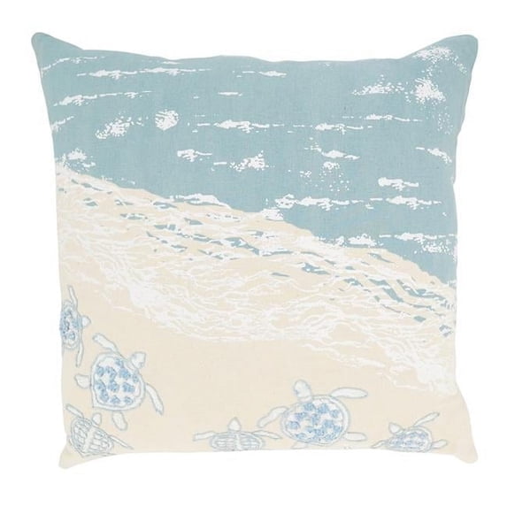 Saro Lifestyle Sandy Shores Sea Turtle Down Filled Throw Pillow