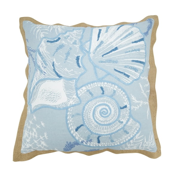 Saro Lifestyle Sandy Shores Seashells Throw Pillow Cover