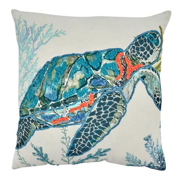 Saro Lifestyle Sea Turtle Throw Pillow Cover
