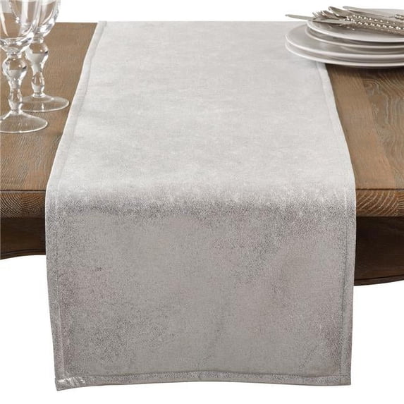 Saro Lifestyle Shimmering Evening Event Table Runner, 15¨ x 72¨, Silver