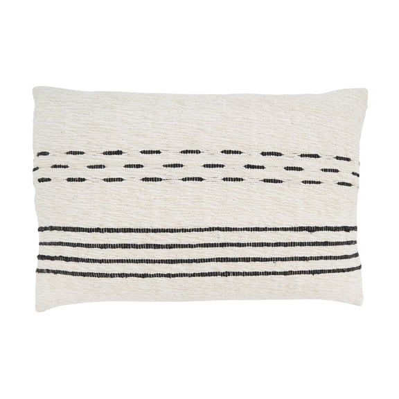 Saro Lifestyle Sleek Dash and Stripe Down Filled Throw Pillow