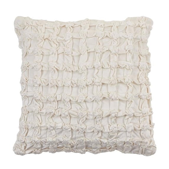 Saro Lifestyle Smocked Velvet Down Filled Throw Pillow