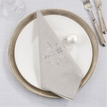 Saro Lifestyle Snowflake Design Table Napkin (Set of 4)