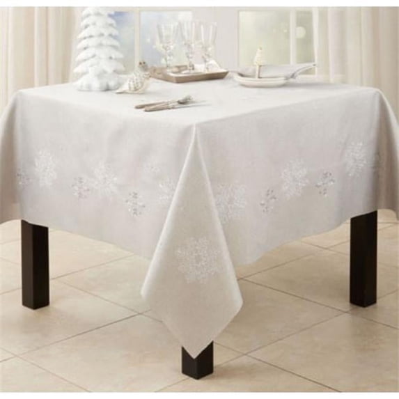 Saro Lifestyle Snowflake Design Tablecloth