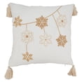 thumbnail image 1 of Saro Lifestyle Snowy Splendor Snowflakes Tasseled Down Filled Throw Pillow, 1 of 2