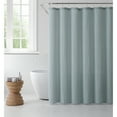 thumbnail image 1 of Saro Lifestyle Solid Color Shower Curtain With Stitched Line Design Aqua, 1 of 5