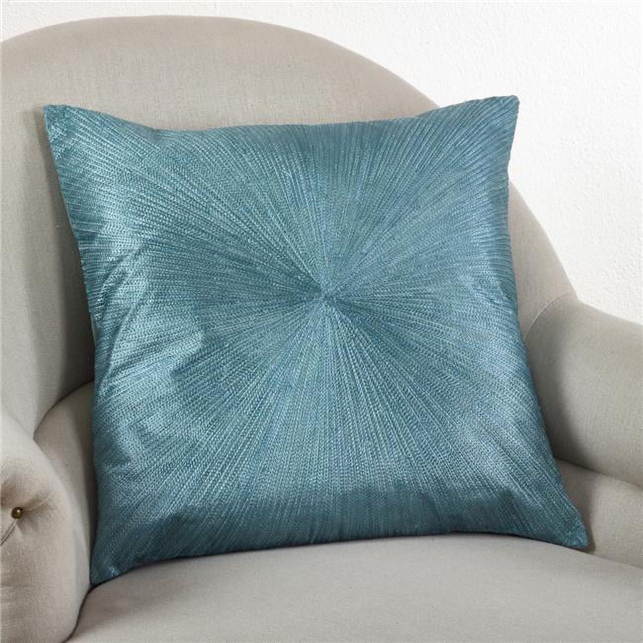 Teal Shimmering Starburst 20-Inch Cotton Throw Pillow