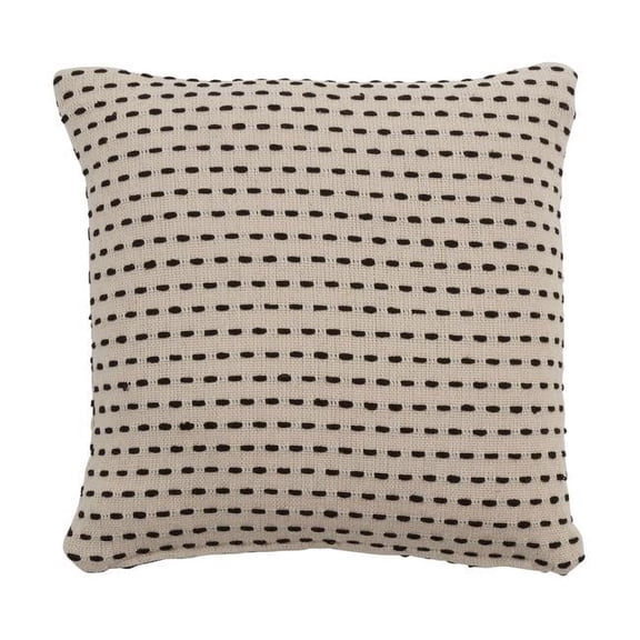 Saro Lifestyle Stitch Line Design Poly Filled Throw Pillow