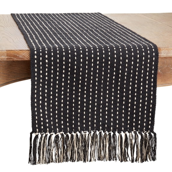 Saro Lifestyle Stitched Fringe Table Runner