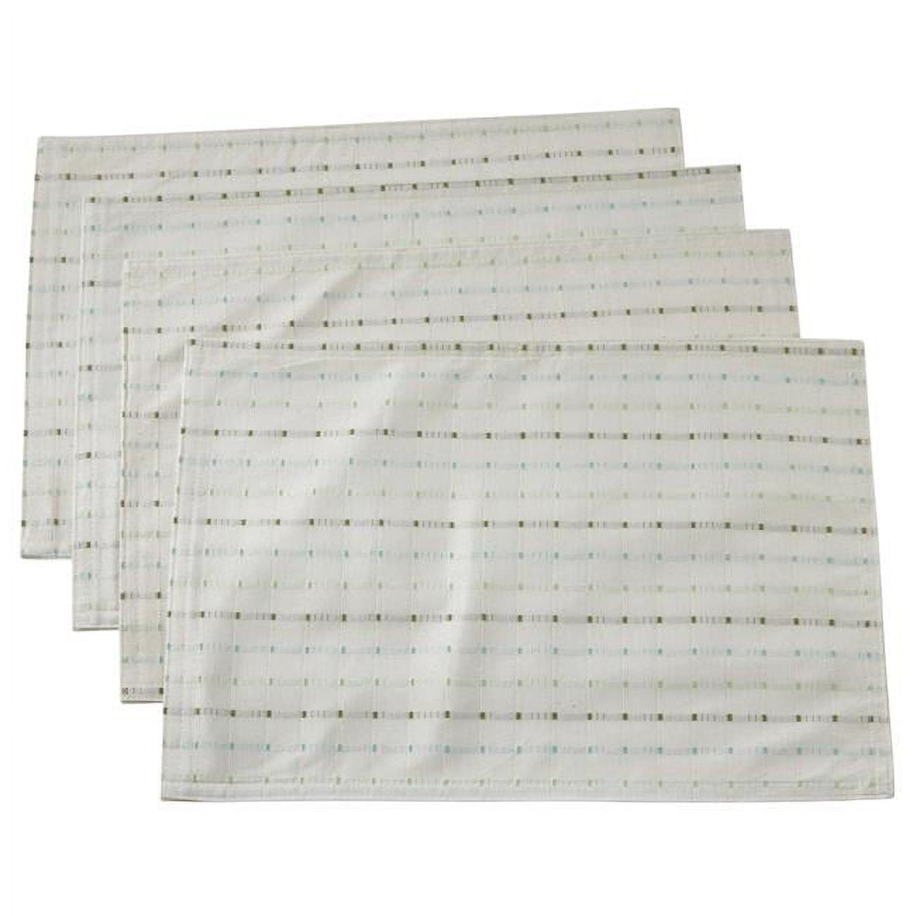 White Stitched Line Cotton Placemats Set of 4