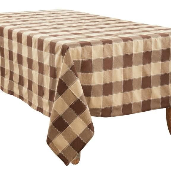 Saro Lifestyle Stitched Plaid Cotton Blend Tablecloth