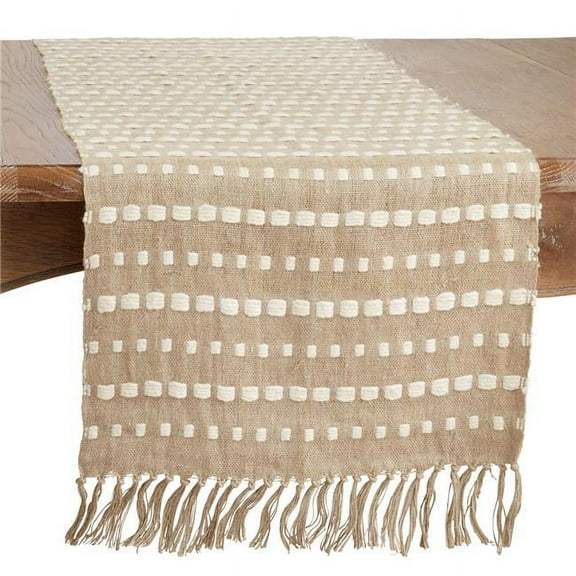 Saro Lifestyle Stitched Stripe Table Runner