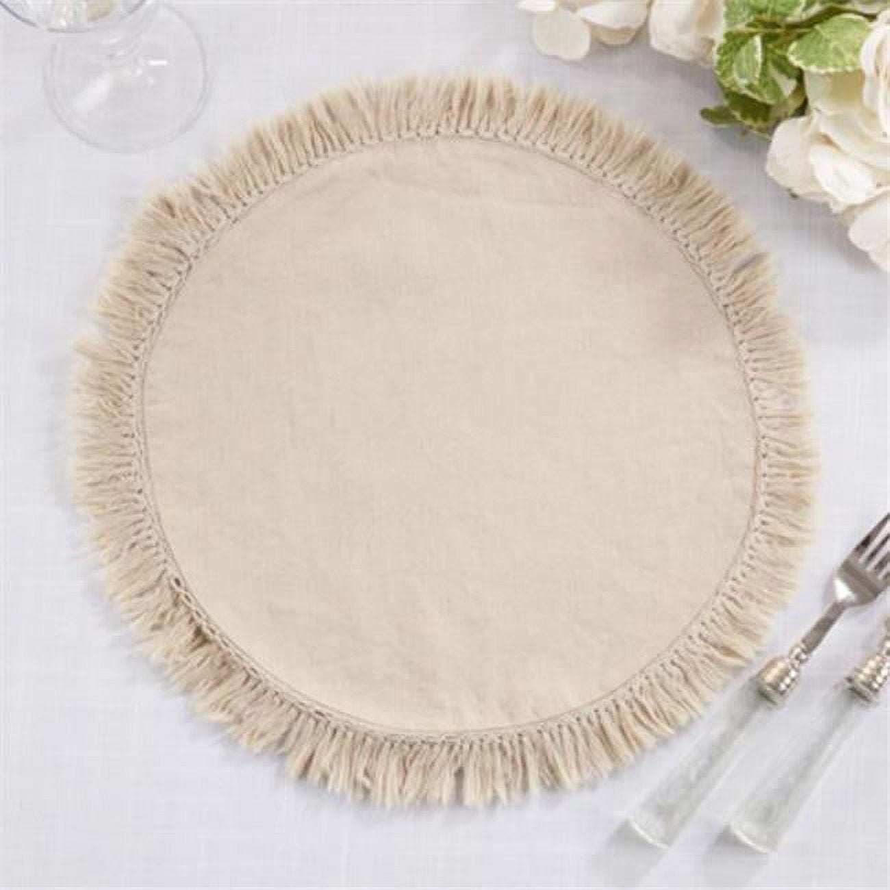 Saro Lifestyle Stonewashed Fringe Placemat (Set of 4)