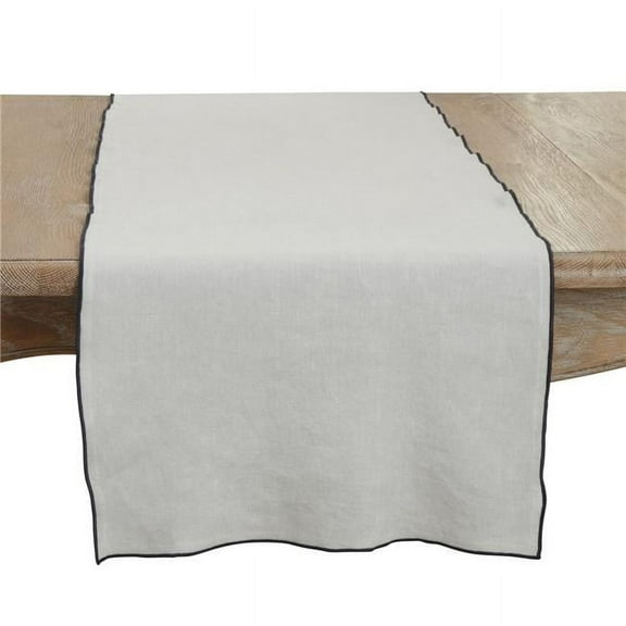 Saro Lifestyle Stonewashed Stitched Edge Table Runner