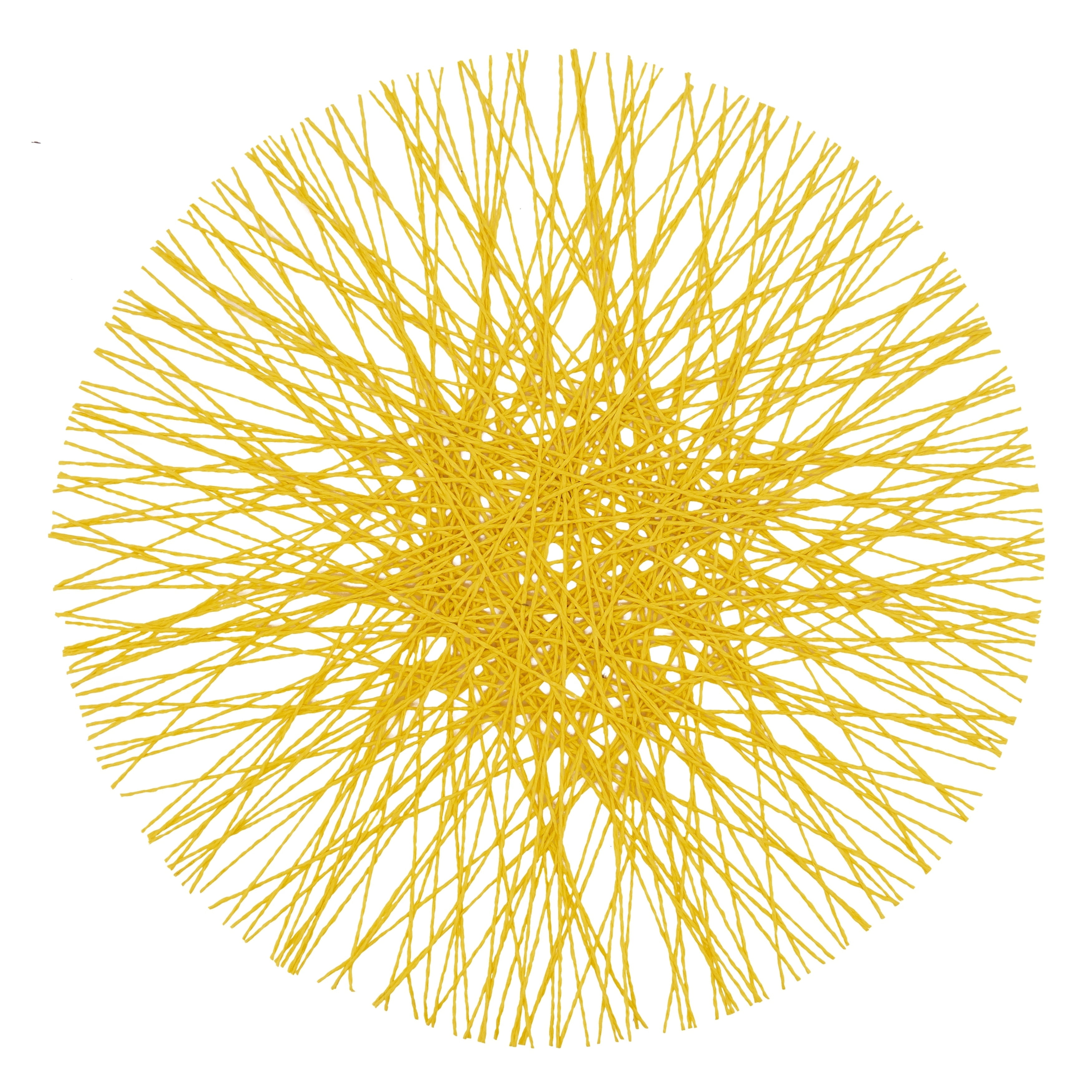 Yellow Straw Design Round Paper Placemats, Set of 4