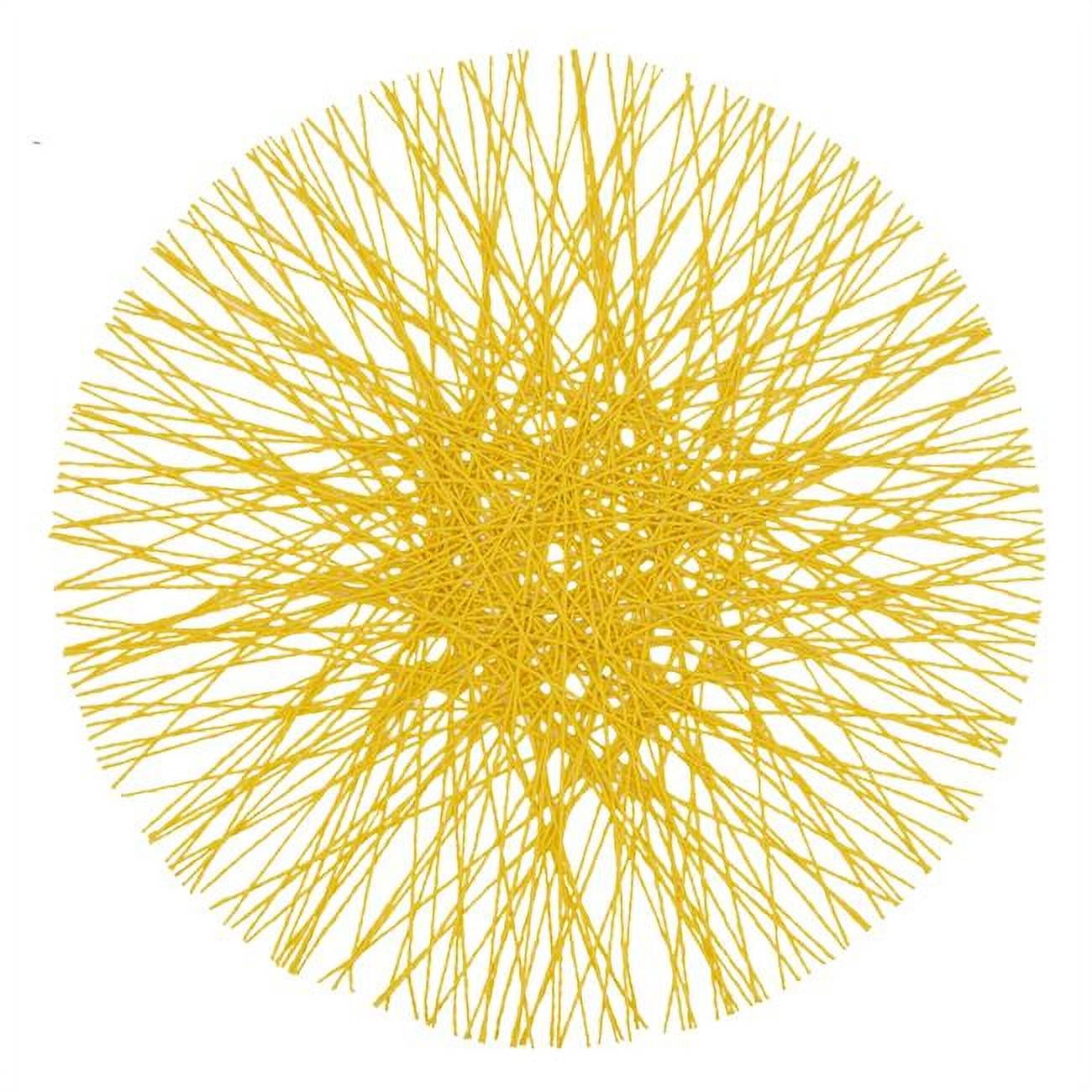 Yellow Straw Design Round Paper Placemats, Set of 4