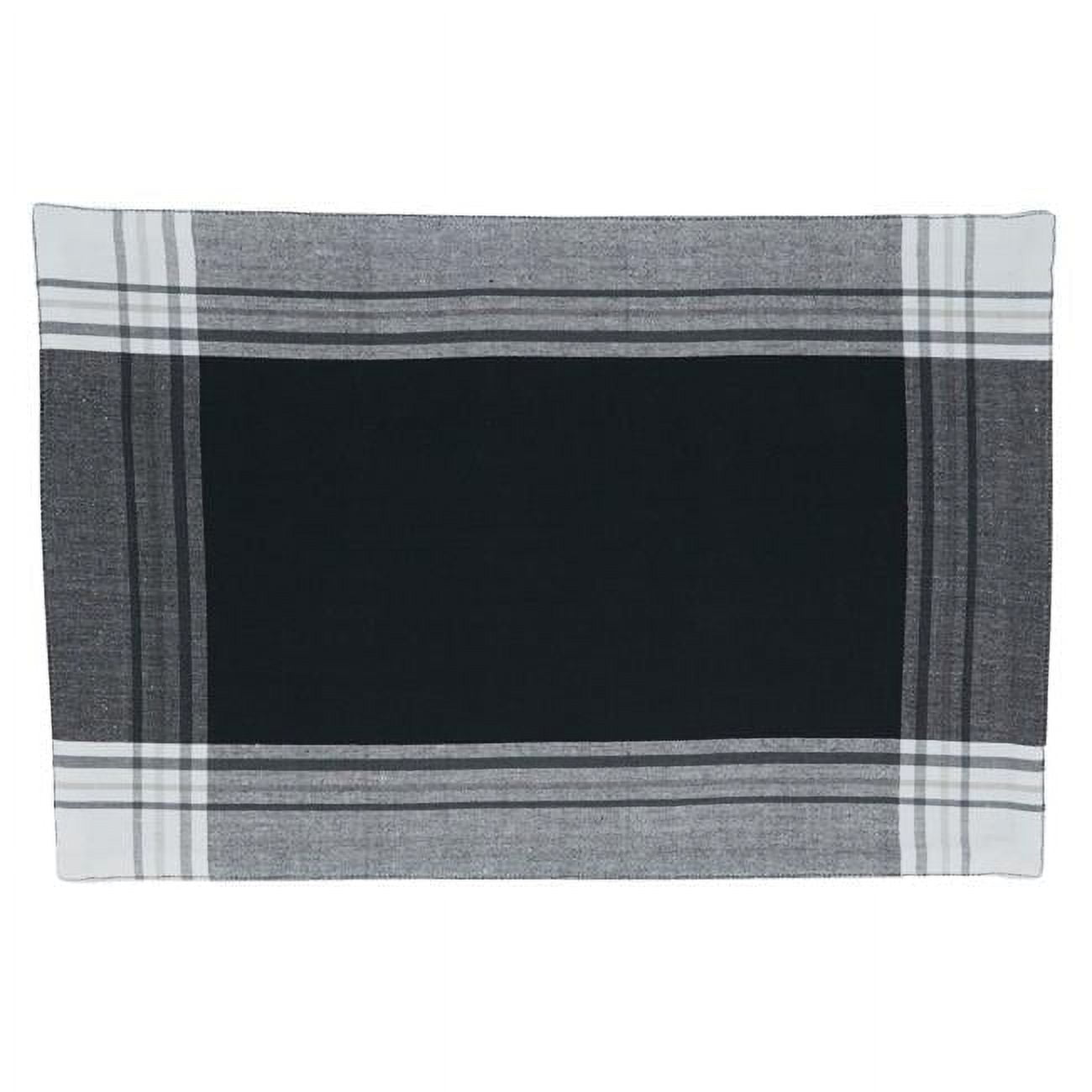 Gray Cotton Plaid Rectangle Placemats, Set of Four