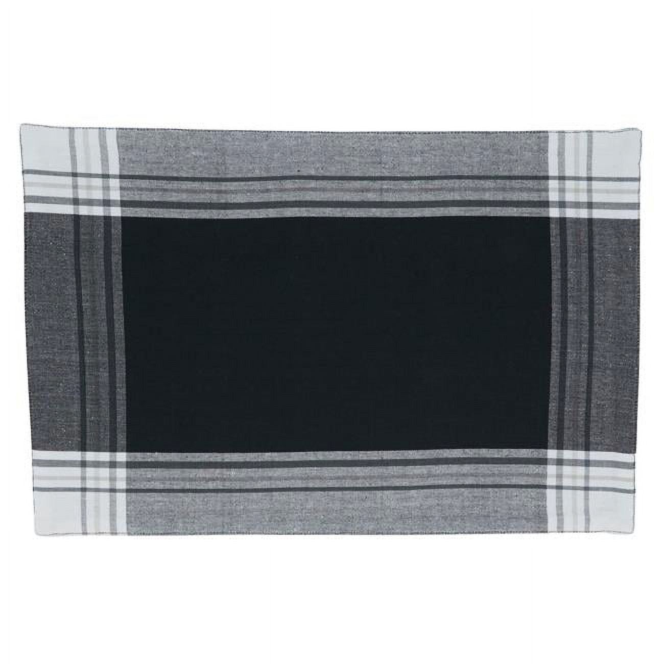 Gray Cotton Plaid Rectangle Placemats, Set of Four
