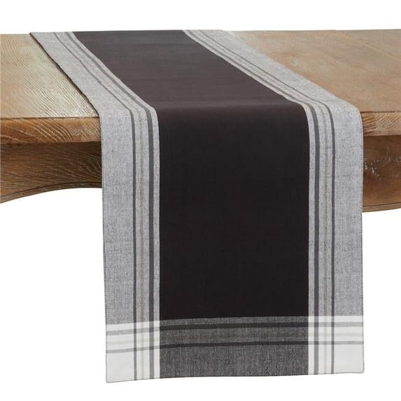 Saro Lifestyle Stripe Border Table Runner