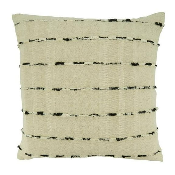 Saro Lifestyle Stripe Design Poly Filled Throw Pillow