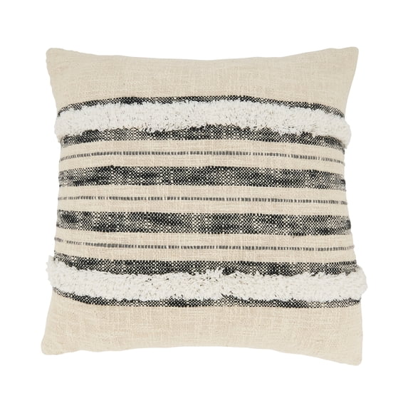 Saro Lifestyle Stripe Serenity Tufted Down Filled Throw Pillow