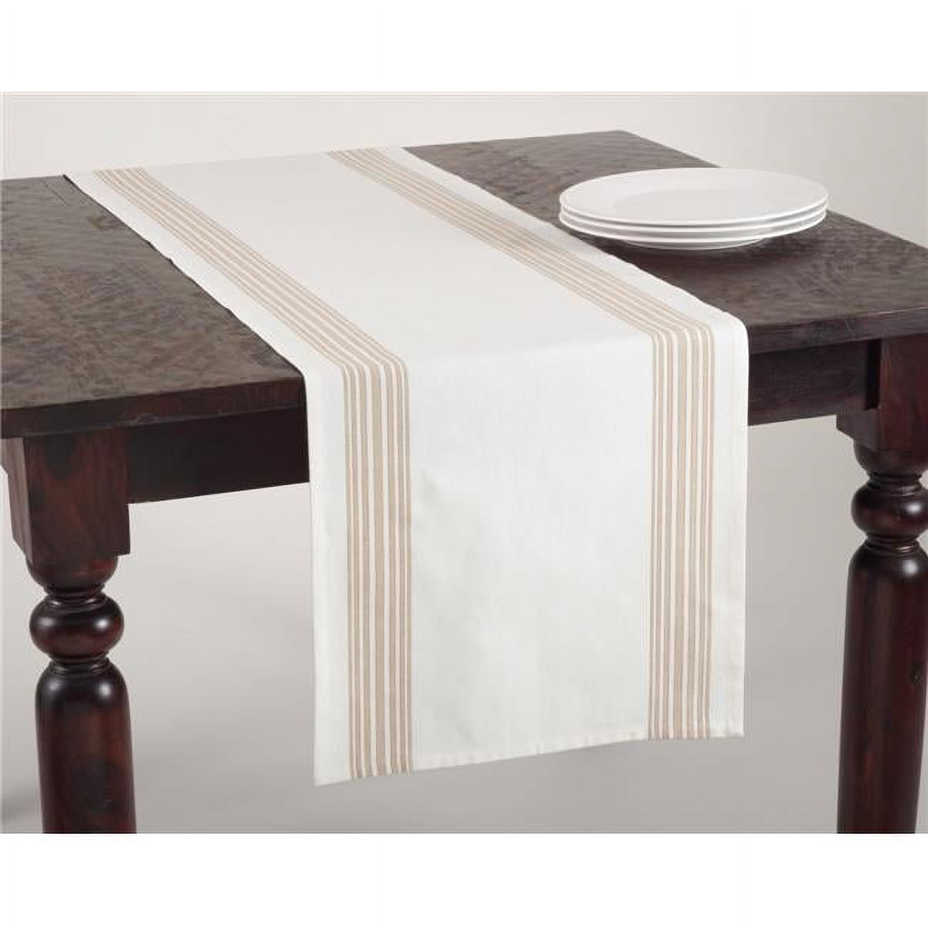 SARO LIFESTYLE Runner Da Tavolo Sherpa Design – Effetto Morbido, 100% Poliestere, Bianco, Cm 40x182