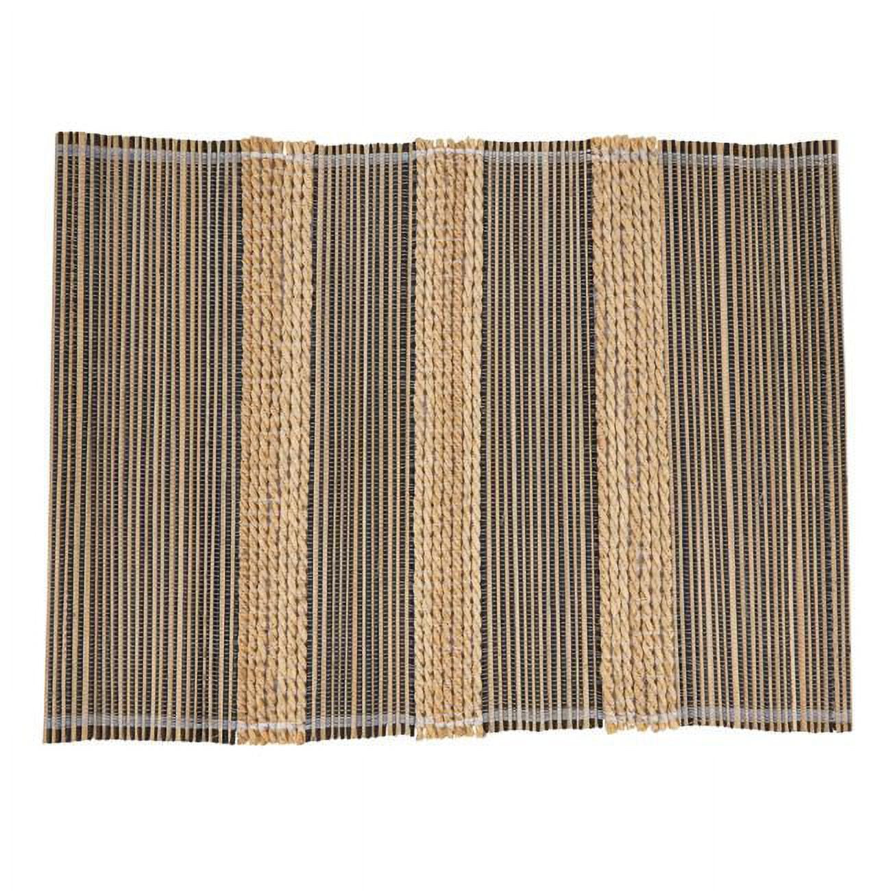 Natural Striped Seagrass and Palm Stick Placemats, Set of 4