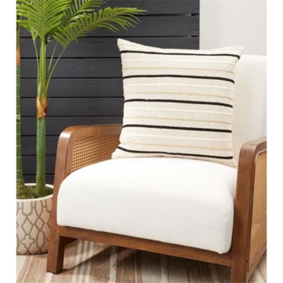 Saro Lifestyle Striped Design Throw Pillow Cover