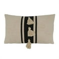 thumbnail image 1 of Saro Lifestyle Striped Tassel Down Filled Throw Pillow, 1 of 1