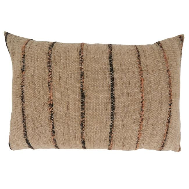 Cozy Striped 19.5'' Cotton-Polyester Throw Pillow Cover
