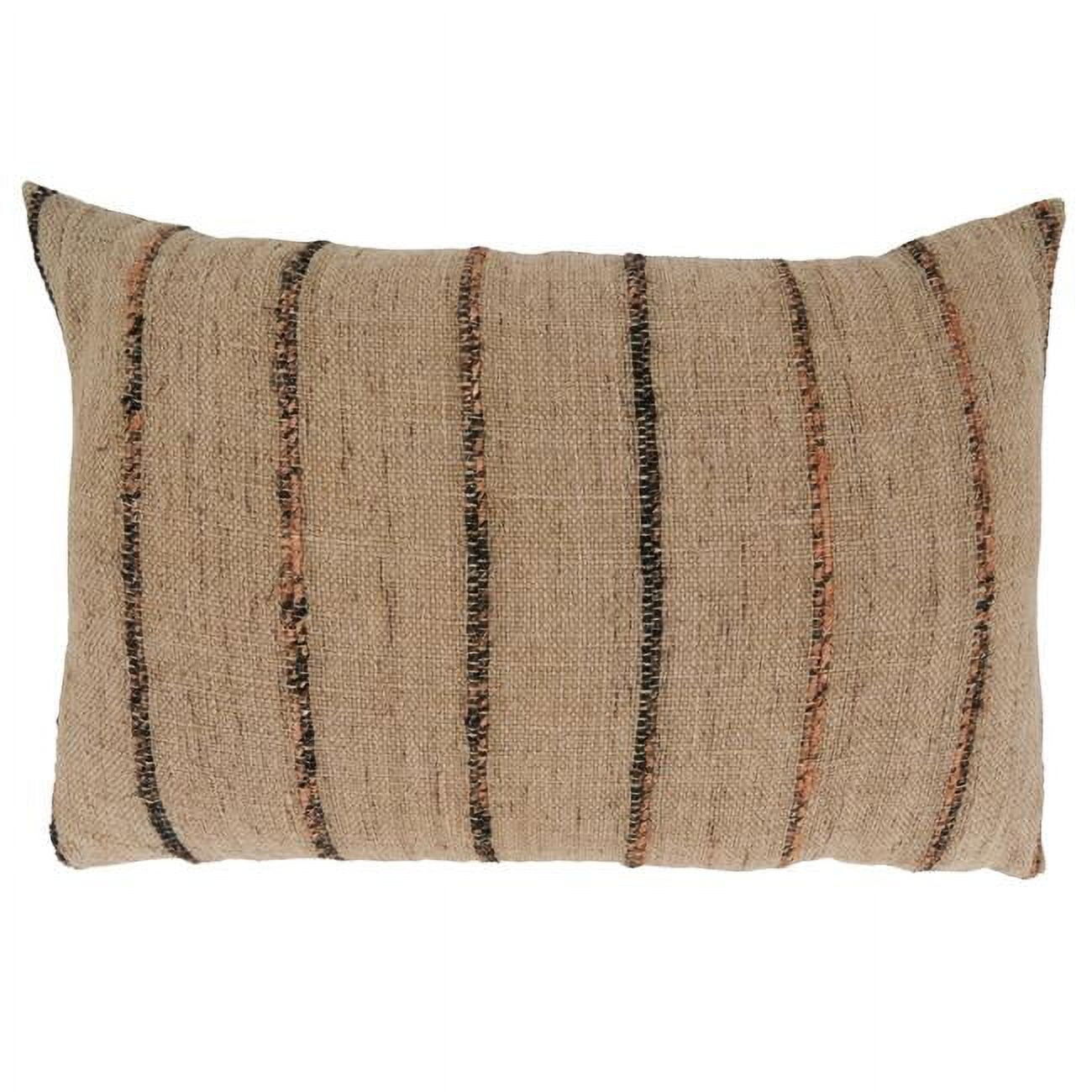 Cozy Striped 19.5'' Cotton-Polyester Throw Pillow Cover