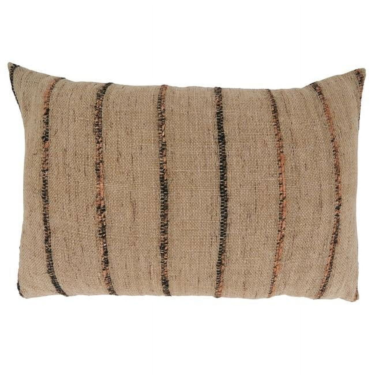 Cozy Striped 19.5'' Cotton-Polyester Throw Pillow Cover