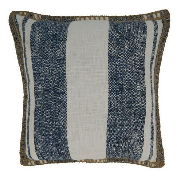 Saro Lifestyle Striped Whipstitch Poly Filled Throw Pillow