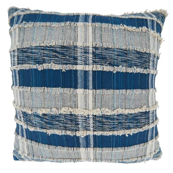 Saro Lifestyle Striped Woven Cotton Poly Filled Throw Pillow